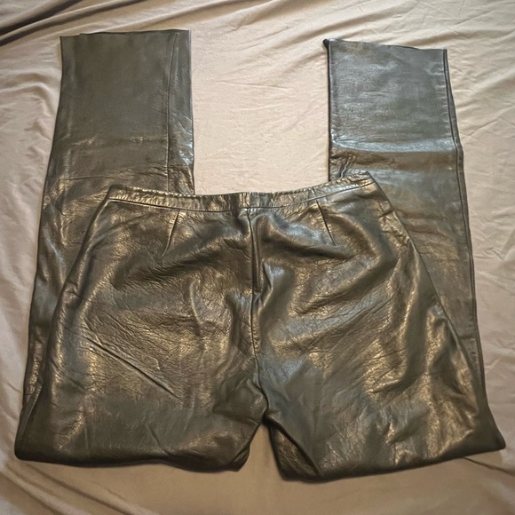 BCBG MaxAzria |  Vintage 100% Leather Pants - Picture 4 of 13